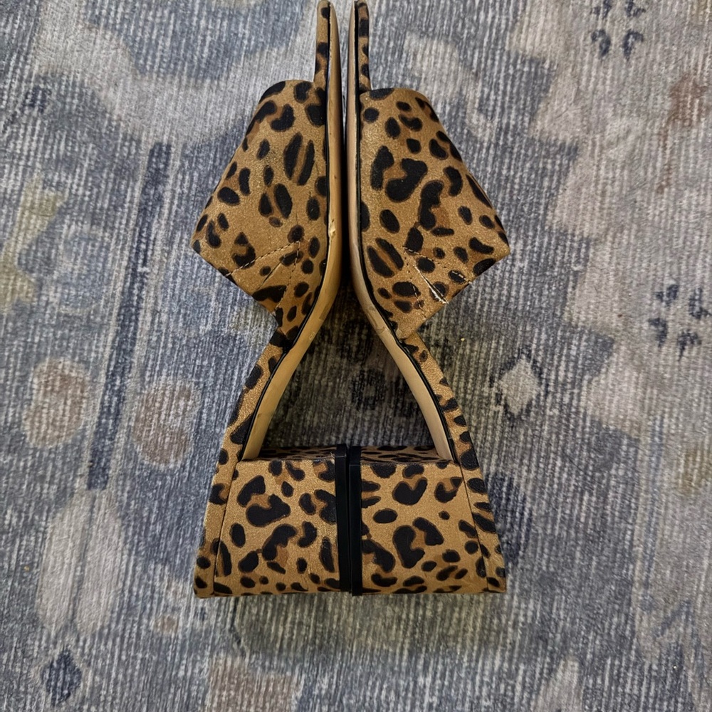 Leopard Print Women's Chunky Heel Dress Shoes